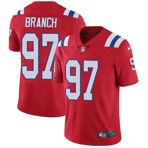Nike Patriots #97 Alan Branch Red Alternate Men's Stitched NFL Vapor Untouchable Limited Jersey - Click Image to Close